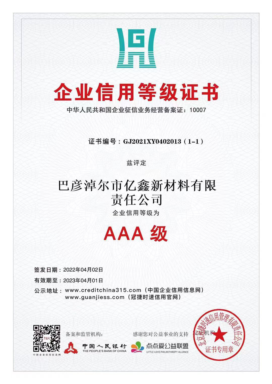 AAA certificate